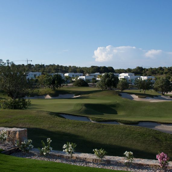 Picture from the garden, overviewing the golf court