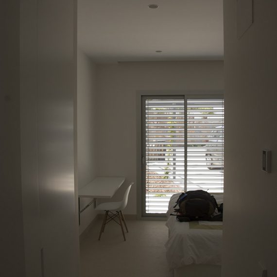 View from inside one of the bedrooms of Casa Madroño